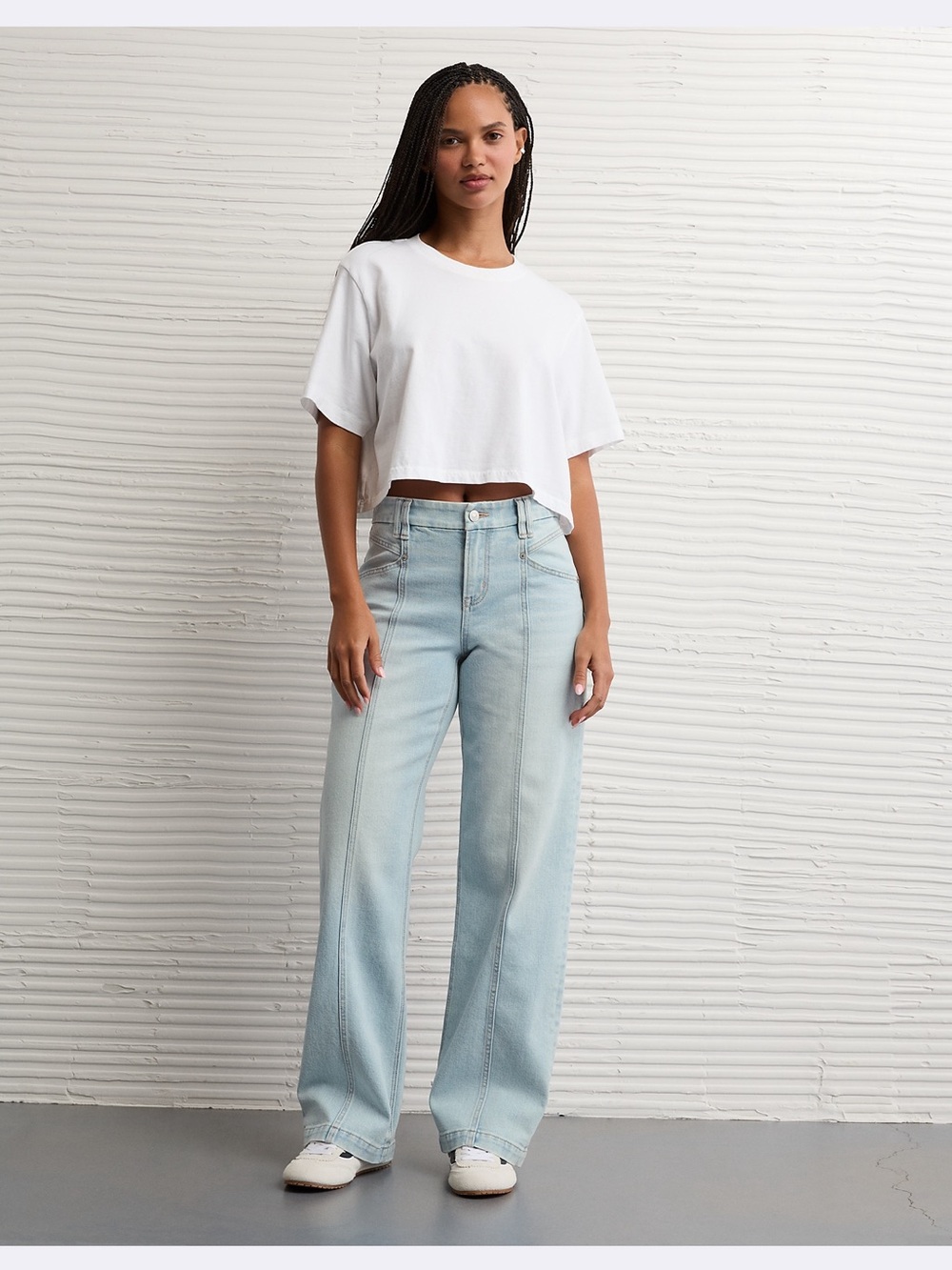 AE Light Blue High-Waist Stovepipe Jeans